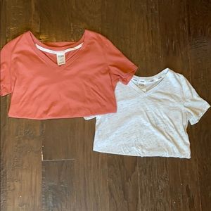 BUNDLE! 2 PINK v- neck soft tees